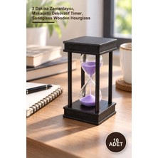 Yenilig 10 Adet Ahşap Kum Saati – 3 Dakika Zamanlayıcı, Masaüstü Dekoratif Timer, Sandglass Wooden Hourglass