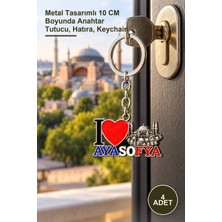 Yenilig 4 Adet Metal Ayasofya Anahtarlık – Metal Tasarımlı 10 cm Boyunda Anahtar Tutucu, Hatıra, Keychain
