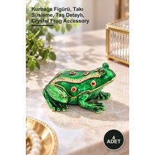 Yenilig 4 Adet Taşlı Tekli Kurbağa Aksesuarı – Kurbağa Figürü, Takı Süsleme, Taş Detaylı, Crystal Frog Accessory