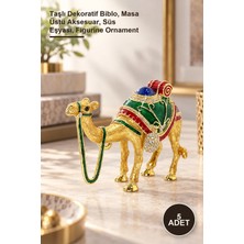 Yenilig 5 Adet Deve Figürü – Taşlı Dekoratif Biblo, Masa Üstü Aksesuar, Süs Eşyası, Figurine Ornament