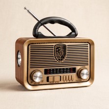 Nevamel® Solar Panelli LED Fenerli Fm Radyo - Nostaljik Tasarım - Şarjlı - Bluetooth Özellikli