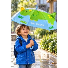 Binbirreyon Çocuk Şemsiyesi 80CM Dinazor Desenli Pencereli Baston Şemsiye DH149