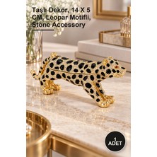 Yenilig 1 Adet Leopar Desenli Tekli Aksesuar – Taşlı Dekor, 14 x 5 Cm, Leopar Motifli, Stone Accessory