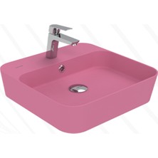 Creavit Loop Kare Masa Üstü Ince Çanak Lavabo 45 cm Extra Sakura
