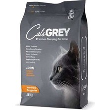 Catsgrey Premium Vanilya ve Mandalina Kokulu Tozsuz Topaklanan Ince Taneli Bentonit Kedi Kumu 16 kg