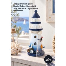 Yenilig 1 Adet Ahşap Marin Deniz Feneri – Ahşap Deniz Figürü, Marin Dekor, Masaüstü Süs, Nautical Lighthouse