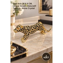 Yenilig 3 Adet Taşlı Leopar Desenli Aksesuar – Taşlı Süs 20 x 6 Cm, Leopar Desen, Dekoratif Tasarım, Stone Crystal