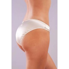 MTM My The Mall Giyim Golshan Giselle Mini Slip, Kadın Güpürlü Saten Ekru Külot