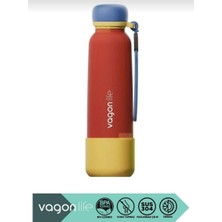 Senacacollection 750ml Düz Desenli Pipetli/Pipetsiz Kullanım İpli El Askılı Kaymaz Tabanlı Paslanmaz Çelik Termos