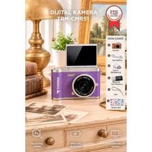 Torima Mini Dijital Retro Kamera 48MP 8x Zoom Flip Ekranlı Selfie Video Vlog Kamerası CMR51 Mor