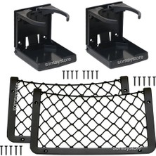 Tekne Karavan Seti 2 Adet Katlanır Bardaklık 2 Adet 32X17CM Eşya Taşıma Filesi Siyah