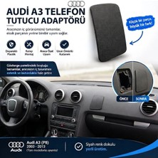 Yubbox Audi A3 (8p) 2003 - 2013 Telefon Tutucu Boşluk Kapatma Plastiği - Siyah Dokulu Gösterge Paneli Kapağı