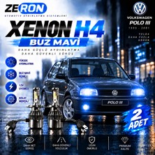 OtoÇizgi Polo Iıı Xenon H4 Buz Mavi LED Far Ampulü 12V 2 Adet Yüksek Aydınlatma Kolay Montaj