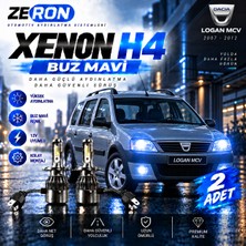 OtoÇizgi Dacia Logan Mcv Xenon H4 Buz Mavi LED Far Ampulü 12V 2 Adet Yüksek Aydınlatma Kolay Montaj