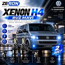 OtoÇizgi Volkswagen T5 Transporter Xenon H4 Buz Mavi LED Far Ampulü 12V 2 Adet Yüksek Aydınlatma Kolay Montaj