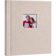 Best Hediye Yapışkanlı Süet Fotoğraf Albümü 15 Yaprak - 30X37CM-Antrasit-krem renk