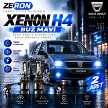 OtoÇizgi Dacia Logan Xenon H4 Buz Mavi LED Far Ampulü 12V 2 Adet Yüksek Aydınlatma Kolay Montaj