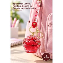 Yenilig 4 Adet Sulu Silikon Anahtarlık – Spiderman Labubu Kapibara Desenli Su Dolgulu Keychain 20 cm