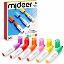 Mideer Çift Uçlu Yıkanabilir Marker ve Damga Kalem Seti - 6 Renk