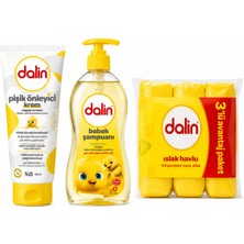 Dalin Bebek Bakım Seti - Klasik Şampuan 700 ml + Pişik Kremi 100 ml + Islak Temizleme Mendili 56'lı 3'lü Paket