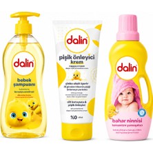 Dalin Bebek Bakım ve Çamaşır Seti - 1200 ml Yumuşatıcı + 700 ml Şampuan + 100 ml Pişik Kremi 3'lü Paket