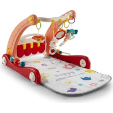 Baby2go 2 In 1 Piano Rack & Walker Pembe- Eğitici Bebek Aktivite Masası ve Ilk Adım Yürüteç (Piyanolu Oyun Halısı)