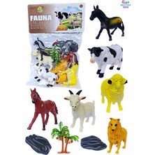 Brother Toys Çiftlik Hayvanları 6'lı Set Koyun İnek Köpek Doru At Kahverengi At Eşek Eğlenceli Oyun