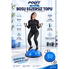 Povit Lks-46 Bosu Egzersiz Topu – Pompa ve 2 Adet Egzersiz Lastiği Dahil - 62 cm