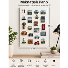 Pınars Mıknatıslı Pano, beyaz Renk, 40X60 Cm, Dekoratif Metal Magnet Panosu