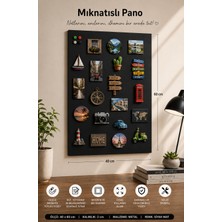 Pınars Mıknatıslı Pano, Siyah Renk, 40X60 Cm, Dekoratif Metal Magnet Panosu