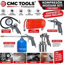 Cmc Tools Kompresör Aksesuar Seti ( 5 Metre Hortum-Hava-Boya-Mazot-Tabancası-Lastik Şişirme Tabanca) CMC0897