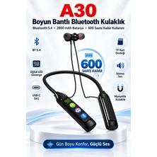 Technodia A30 600 Saat Pil Ömürlü Boyun Bantlı Kablosuz Bluetooth Kulaklık Kart Girişli Game Modlu
