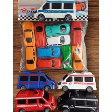 Oyuncak Sahili Araç Set 15 Adet Çek Bırak 112 Acil Polis Minibüsü Oyuncak Araba Set Ambulans itfaiye Jandarma 15LI Otopark Eğitici Şehir Otomobil