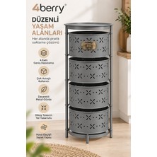 4Berry 4 Katlı Metal Çok Amaçlı Düzenleyici Sepet – Mutfak Sebzelik, Oyuncak, Banyo ve Ev Organizeri