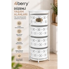 4Berry 4 Katlı Metal Çok Amaçlı Düzenleyici Sepet – Mutfak Sebzelik, Oyuncak, Banyo ve Ev Organizeri