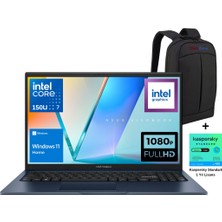 Asus Vivobook 15 X1504VA-BQ5456 Core 7 150U 16GB 1TB SSD 15.6'' Fhd Windows 11 Home Taşınabilir Bilgisayar - Webzone Çanta Wz3