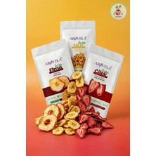 Arovela Jeotermal Kurutulmuş Meyve Seti - Muz, Elma ve Çilek - 3'lü Paket