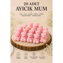 Bead 20 Adet Ayıcık Mum Kına, Söz, Nişan, Nikah, Düğün, Bebek, Babyshower, Doğum Günü Hediyelik