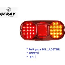Ceray Iş Makinesi Üniversal Arka Stop Lambası Yeni Tip Ledli Soketli 200X92 Mm. Çeray 838113