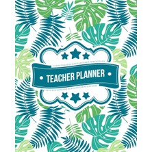 Zemira Teacher Planner: Tropical Palm Leaf Pattern | + Bonus Student Information Log | Weekly Lesson Plans