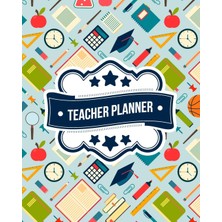 Zemira Teacher Planner: School Icons Pattern | + Bonus Student Information Log | Weekly Lesson Plans | Mon