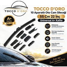Tocco D'oro 10 Aparatlı Oto Cam Sileceği 55 cm 22 Inç Universal A+ Kalite