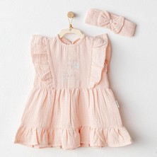 Andywawa AC25521 Love Family Müslin Bebek Elbise Takım Salmon
