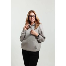 TKT Kadın Kapüşonlu Kanguru Cepli Sweat 3 Iplik ( Yumuşacık Puf Kumaş )