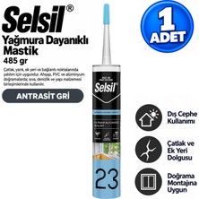 Selsil Arge Toptan Yağmura Dayanıklı Mastik Tek Bileşenli Su Geçirmez 485 gr Antrasit Gri 1 Adet