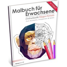 Zemira Malbuch Für Erwachsene: Eindrucksvolle Polygon-Portraits (Kleestern®, A4 Format, 40+ Motive): Volum