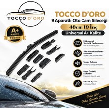 Tocco D'oro 9 Aparatlı Oto Cam Sileceği 49 cm 19 Inç Universal A+ Kalite