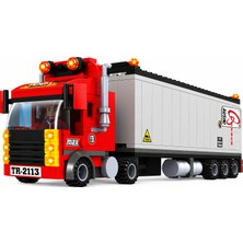 Ausini City 281 Parça Yapı Bloklu Tır Kamyon Seti – Sürücü Figürlü Kırmızı Çekici ve Gri Dorseli 6+ Yaş LEGO