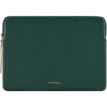 Comfyable MacBook Pro 14 Inç M3 M2 Pro/max 2023 ve M1 ile Uyumlu Ince Koruyucu Dizüstü Bilgisayar Kılıfı, Pu Deri Çanta Su Geçirmez Kapak Dizüstü Bilgisayar Kasası, Mac Için, Yeşil