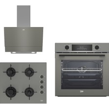 Beko New Grey Star 3 Lü Ankastre Set 689 ( Bfc 331 G - Bocd T 6011 Eg - Bde 6050 G )